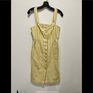 Forever 21 Pinafore dress primrose-white striped pattern casual look size S
